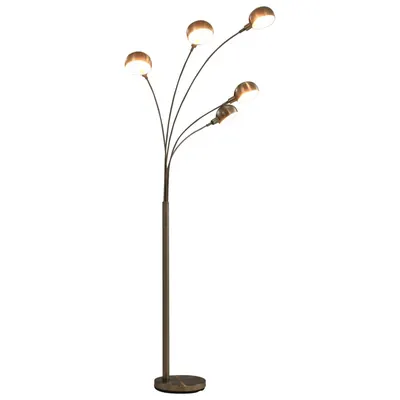 vidaXL Lampă de podea, argintiu, 200 cm, 5 x E14
