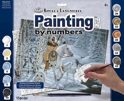Pictură pe numere cu vopsele acrilice Royal - Poveste de iarnă, 39 x 30 cm