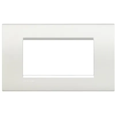 Placa ornament ,4 module, alba, living light, BTICINO