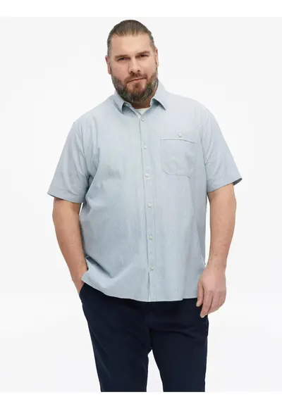 Big Sizes Camasa casual - barbati big sizes - din bumbac - Regular fit - Albastru