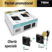 TEM Logiq Flat - Pachet promo cu 9+1 prize simple si surubelnita negru CADOU TEM-VQ10BKXORO-A