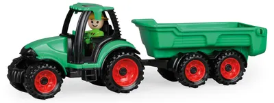 Tractor cu remorcă Lena Toys – Truckies, cu figurină, 38 cm