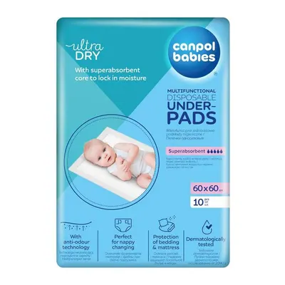 Set 10 aleze de unica folosinta pentru schimbarea scutecului Canpol Babies 60 x 60 cm