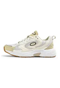 Pantofi sport demi-wedge Kreatix din piele ecologica - Alb fildes/Alb murdar