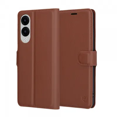 Husa pentru Samsung Galaxy S25 Edge S937, Techsuit, Leather Folio, Maro