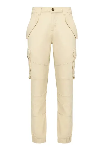 Pantaloni barbati - slim fit - ecru - bumbac