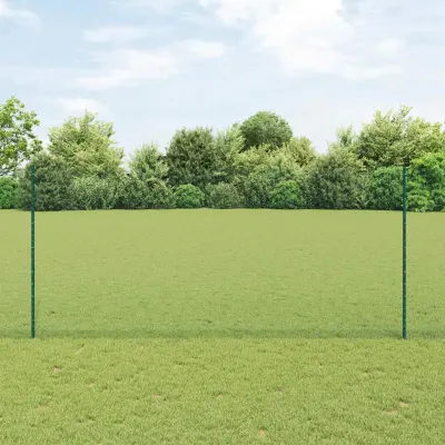 vidaXL Gard hexagonal cu stâlp 10 x 1,4 m Oțel cu strat de PVC Verde