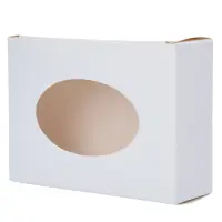 Cutie dreptunghiulară din hârtie cu fereastră ovală - alb (set 50 buc) - Default Title