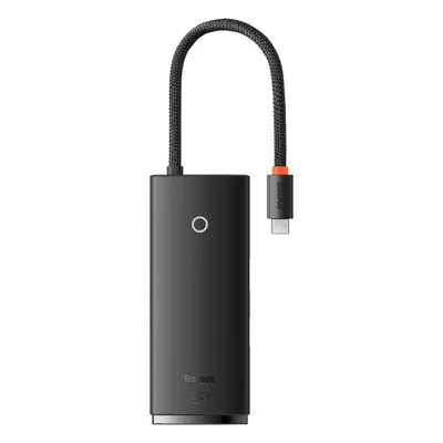 Hub USB-C Baseus, 2 x USB-A 3.0 - 1 x USB-C - 1 x HDMI - 1 x SD - 1 x microSD, Negru WKQX050001