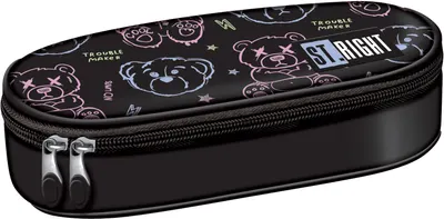 Penar oval pentru școală St. Right Trouble Maker Bear -Cu 1 fermoar
