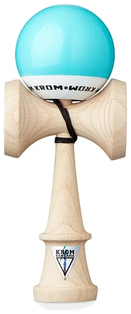 Joc de dexteritate din lemn KROM Kendama - Pop Kendama, albastru