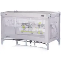 Patut pliabil pentru copii Chipolino Ariel Platinum 120x60 cm, doua nivele, intrare laterala cu fermoar, geanta pentru transport
