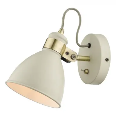Corp de iluminat tip spot Frederick Single Wall Spotlight Cream Antique Brass