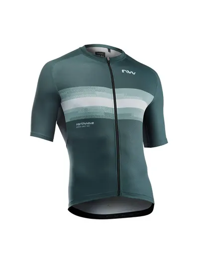 Tricou ciclism Northwave Force Evo - sage/gri deschis | jersey vară