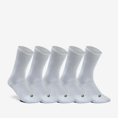 Set 5 perechi șosete de fitness trei sferturi, alb