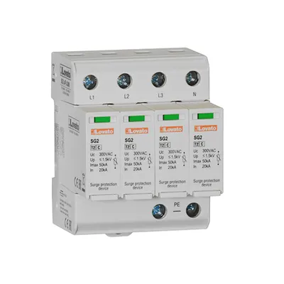 Descarcator tip 2 cu cartus, RATED DISCHARGE CURRENT IN (8/20MS) 20KA PER POLE, 4P