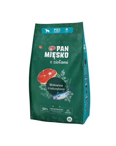 PAN MIĘSKO hrana caine talie mica cu ierburi aromatice, vita si ton S 2x20 kg