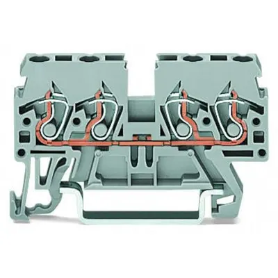 4-conductor through terminal block; 2.5 mm²; side and center marking; for DIN-rail 35 x 15 and 35 x 7.5; CAGE CLAMP®; 2,50 mm²; gray