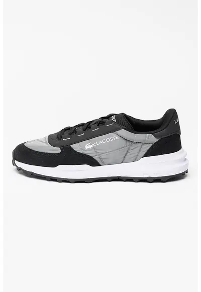 Pantofi sport low-cut cu segmente de piele intoarsa Elite - Negru/Gri inchis