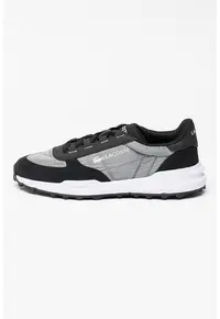 Pantofi sport low-cut cu segmente de piele intoarsa Elite - Negru/Gri inchis