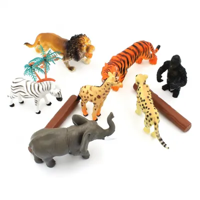 Set de figurine Deluxebase, jumbo, Safari, 10 piese