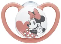 Suzetă din silicon Nuk - Space Mickey, 18-36 luni, roșie, cu cutie