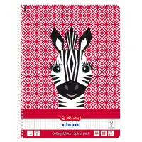 Caiet matematica cu spirala, A4, Herlitz, Cute Animals, Zebra, 80 file