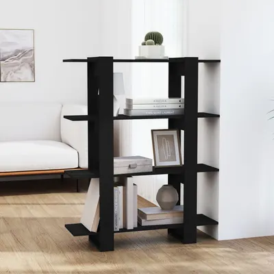 vidaXL Bibliotecă/Separator cameră, negru, 100x30x123,5 cm