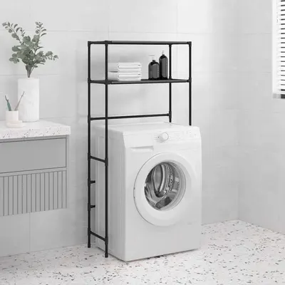 vidaXL Suport depozitare 2 niveluri mașină spălat negru 69x28x143cm