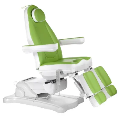 Fotoliu pat cosmetic, rotativ, suport picioare, inaltime reglabila, control manual/telecomanda, verde