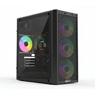 Desktop PC OptimX Prime AtomicDarkGoldX V1, Intel® Core™ i5-12400 up to 4.4Ghz, 16GB DDR4, 512GB SSD, Placa video Radeon RX 580 8GB GDDR5