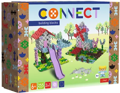 Mini constructor 3 in 1 Trefl Connect - Căsuță în copac/moară de vânt, 255 de piese