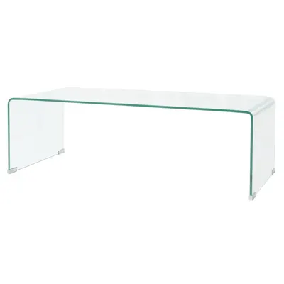 vidaXL Măsuță cafea sticlă securizată 98 x 45 x 30 cm, transparentă