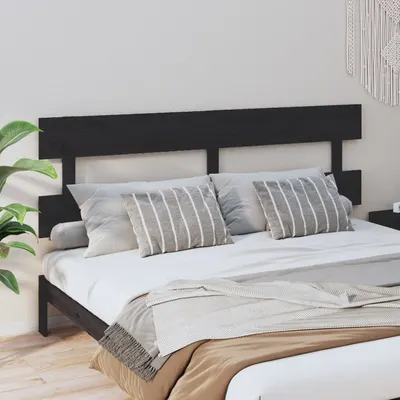 vidaXL Tăblie de pat, negru, 184x3x81 cm, lemn masiv de pin