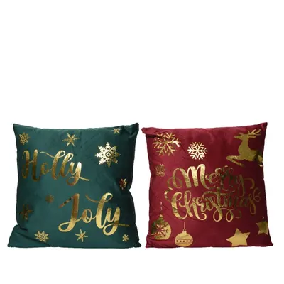 Perna - Cushion Polyester Velvet Foil Text Print - mai multe culori