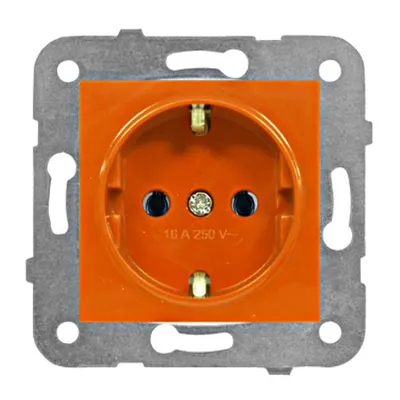 Insert priză 16A, orange, cleme elastice
