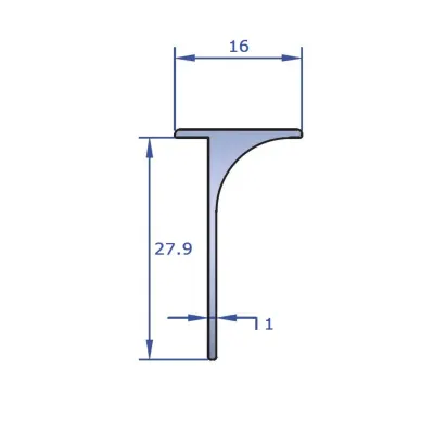 Profil Imbinare Colt Blat, Aluminiu, 28 mm