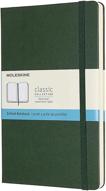 Agenda cu coperti tari Moleskine Classic Dotted - Verde, file cu puncte