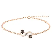 Niky - Bratara personalizata infinit si labute cu nume din argint 925 placat cu aur roz