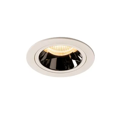 Spot incastrat, NUMINOS M Ceiling lights, white Indoor LED recessed ceiling light white/chrome 3000K 55° gimballed, rotating and pivoting, including leaf springs