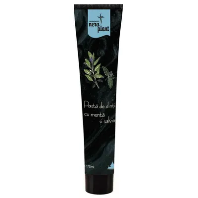 Pasta de dinti naturala cu menta si salvie, 75ml, Laboratoarele Nera Plant