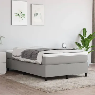 vidaXL Cadru de pat cu arcuri, gri deschis, 120x200 cm, textil