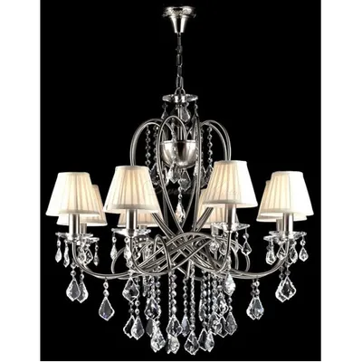 Candelabru Modern Fantasia,8 becuri dulie E14, 230V,D.76cm, H.76cm,Nichel