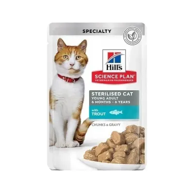 Hill's SP Feline Adult Sterilised Plic Pastrav, 85 g
