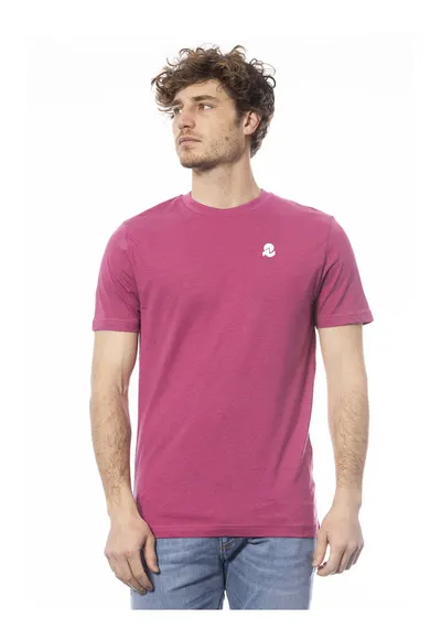 Tricou de bumbac cu decolteu la baza gatului - Rosu deschis