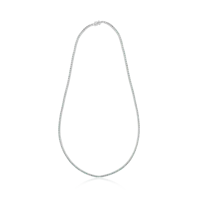 Colier tennis din aur alb cu diamante albastre de 1.9ct