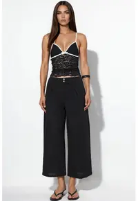 Pantaloni dama talie inalta - negru - Negru