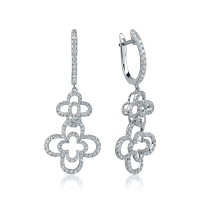 Cercei geometrici din aur alb cu diamante de 0.9ct