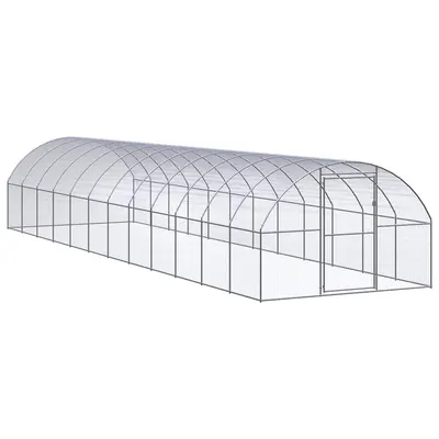 vidaXL Coteț de găini pentru exterior, 3x12x2 m, oțel zincat