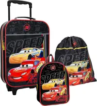 Set pentru copii Cars 3 in 1 - valiza, rucsac mic si geanta